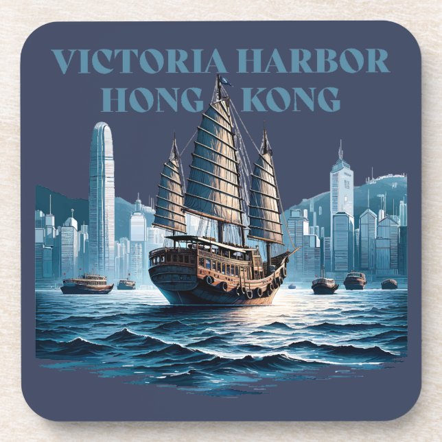 Dessous-de-verre Victoria Harbor Hong Kong China (Devant)