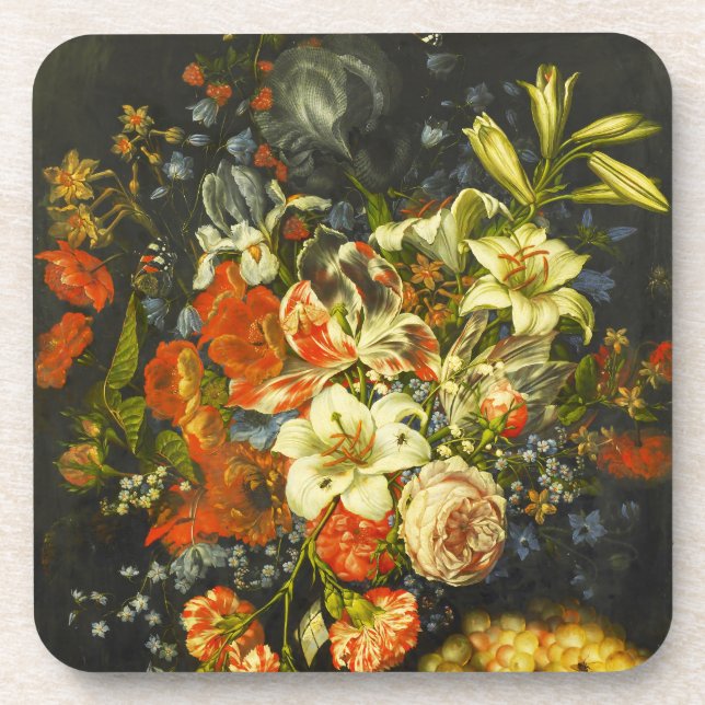 Dessous-de-verre Vie morte avec fleurs et fruits (Devant)