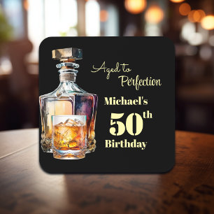 Dessous-de-verre Vieilli à la perfection Whiskey d'anniversaire 50 