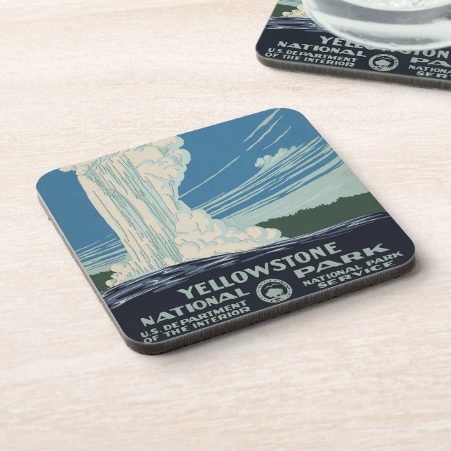Dessous-de-verre Vieux fidèle dans le parc national de Yellowstone (Côté gauche)