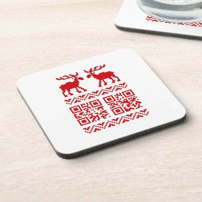 Dessous-de-verre Vilain Sweater QR Code Bonne année! (Côté gauche)
