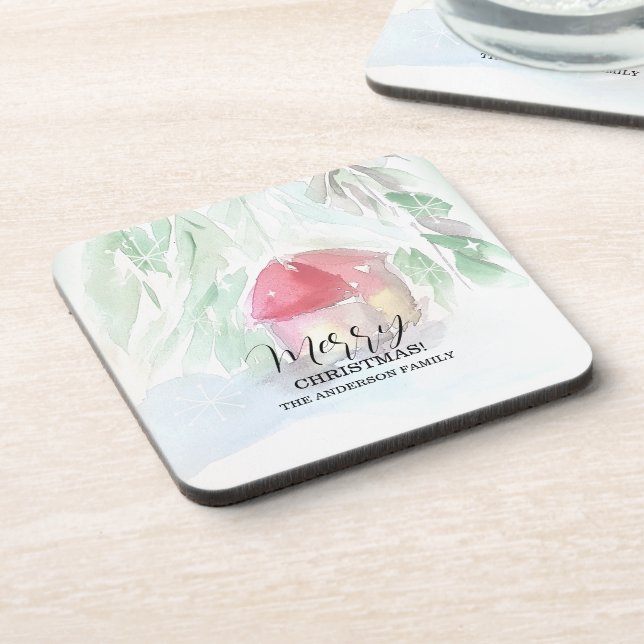 Dessous-de-verre Village de campagne Noël blanc (Côté gauche)