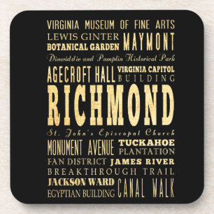 Dessous-de-verre Ville de Richmond si art de typographie de la