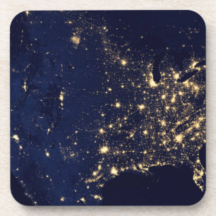 Dessous-de-verre Ville Des États-Unis La Nuit.