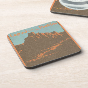 Dessous-de-verre Villes Taos Pueblos vintage Nouveau-Mexique, Art d