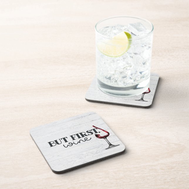 Dessous-de-verre Vin Rouge Parlé Sur Bois Blanchi (Côté Droit)