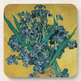 Dessous-de-verre Vincent van Gogh - Vase avec iris Fond jaune