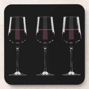 Dessous-de-verre Vins avec vin rouge sur noir