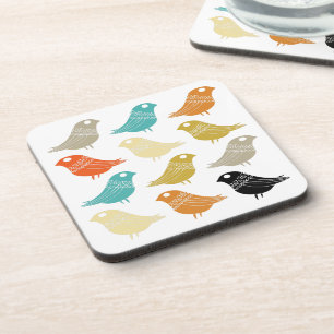 Dessous-de-verre Vintage Birds Retro Abstrait coloré
