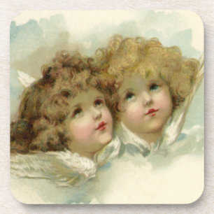 Dessous-de-verre Vintage Christmas, Victorian Angels in the Clouds