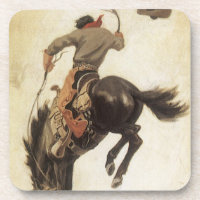 Vintage Cowboy, Bronco Buster Study par NC Wyeth