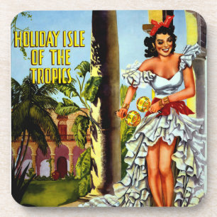 Dessous-de-verre Vintage Cuba Travel - Holiday Isle Tropics