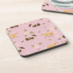 Dessous-de-verre Vintage Floral Horse Motif