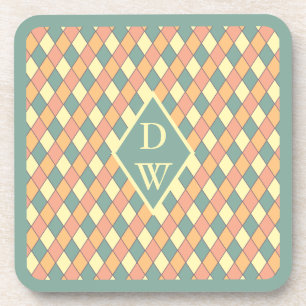 Dessous-de-verre Vintage Harlequine Diagonal dans Pastels Monogramm