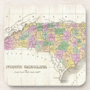 Dessous-de-verre Vintage Map of North Carolina (1827)