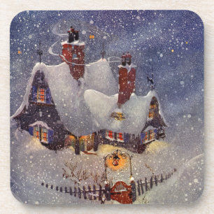 Dessous-de-verre Vintage Noël, Atelier du Père Noël Pôle Nord
