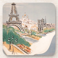 Vintage Tour Eiffel Paris Air Travel Publicité