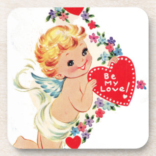 Dessous-de-verre Vintage Valentine Cherub Angel Be My Love