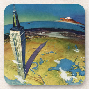 Dessous-de-verre Vintage voyage New York City Empire State Building