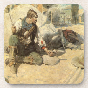 Dessous-de-verre Vintage Western Cowboys, Hopalong par NC Wyeth