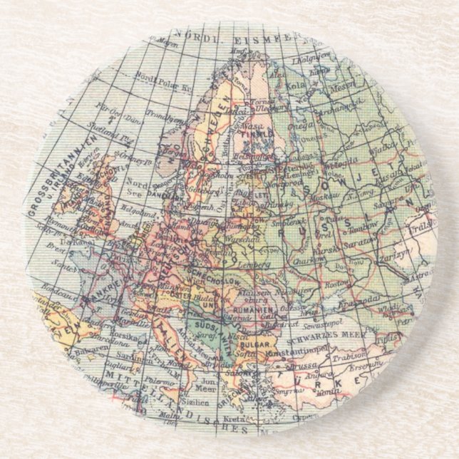 Dessous de verre vintages de carte (Devant)