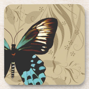 Dessous de verre vintages de papillon de regard