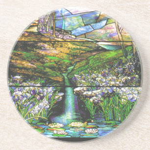 Dessous de verre vintages en verre souillé de