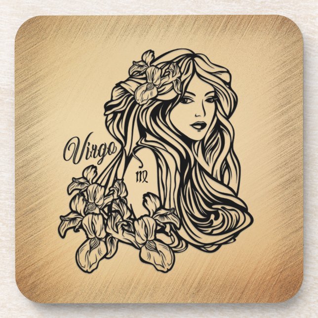 Dessous-de-verre Virgo Zodiac - Antique Look (Devant)