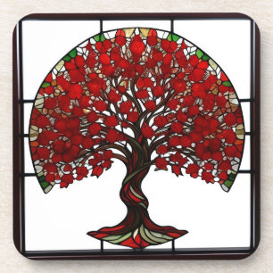 Dessous-de-verre Vitraux représentant un arbre