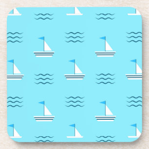 Dessous-de-verre Voiliers sur le motif bleu de mer