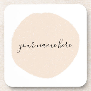 Dessous-de-verre Votre logo d'entreprise rose brosse