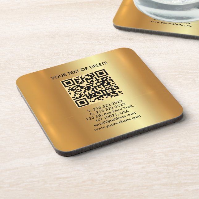 Dessous-de-verre Votre Modèle personnalisé Elégant Code QR moderne  (Côté gauche)