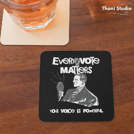 Dessous-de-verre Votre vote compte élection blanc politique imprimé