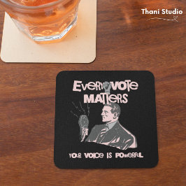 Dessous-de-verre Votre vote compte l'élection rose politique imprim