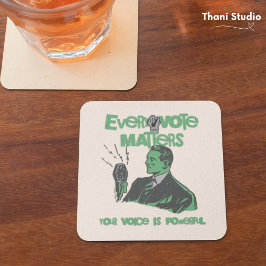 Dessous-de-verre Votre vote compte l'élection vert politique imprim