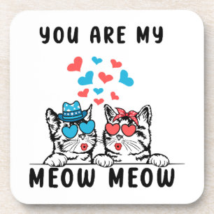 Dessous-de-verre Vous êtes mon couple de chat Meow Meow pour la Sai