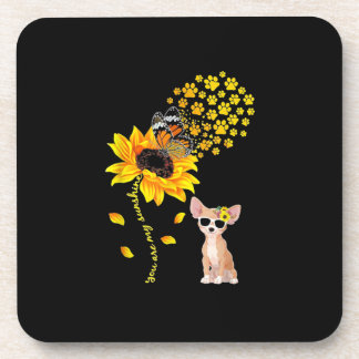 Dessous-de-verre Vous Êtes Mon Sunshine Tournesol Chihuahua Hommes 