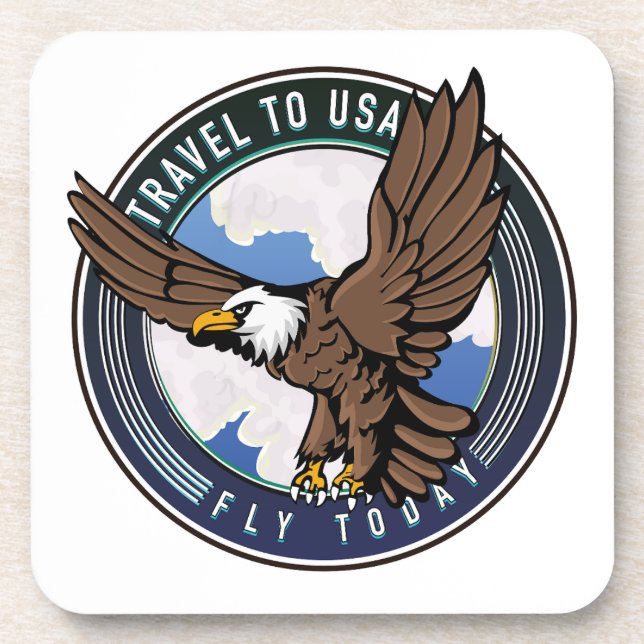 Dessous-de-verre Voyage aux USA Fly today logo (Devant)