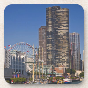 Dessous-de-verre Vue de la Marine Pier de Chicago