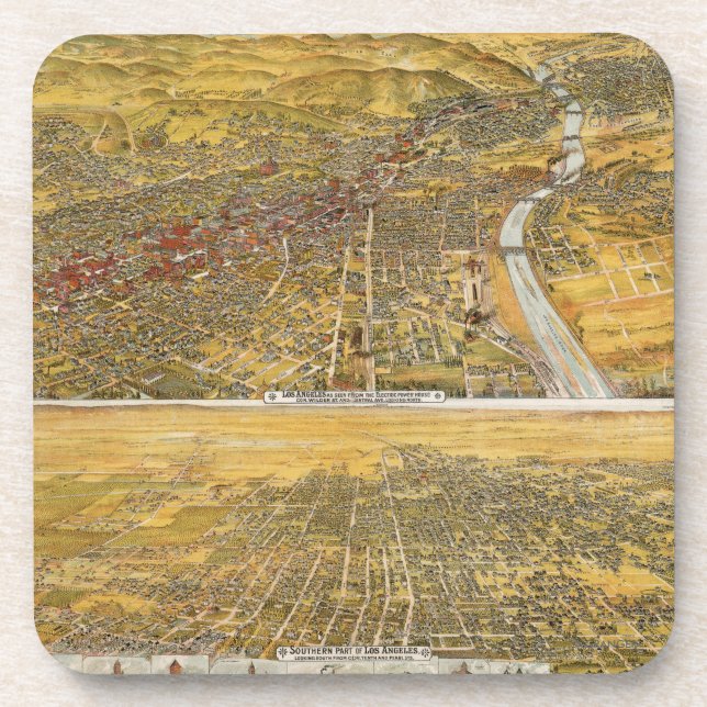 Dessous-de-verre Vue de Los Angeles, 1894 (Devant)