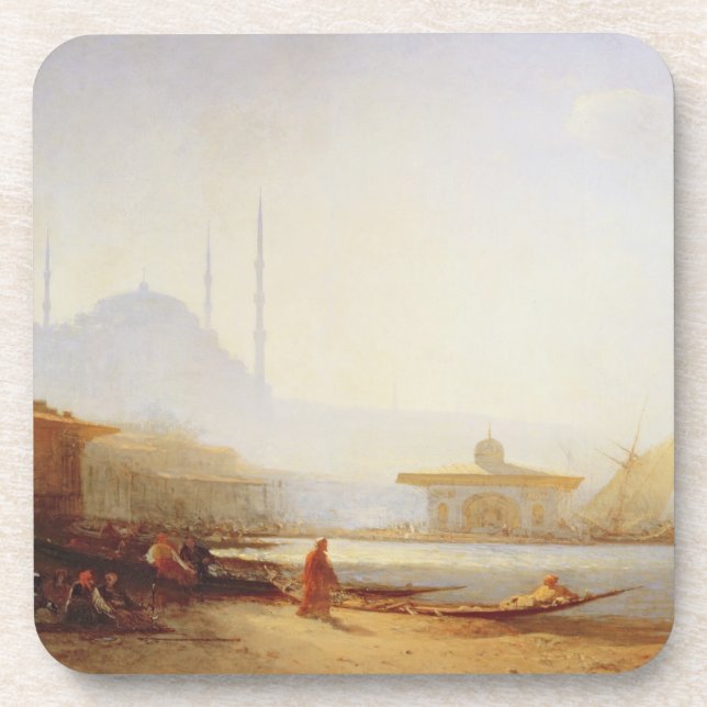 Dessous-de-verre Vue d'Istanbul, 1864 (huile sur la toile) (Devant)