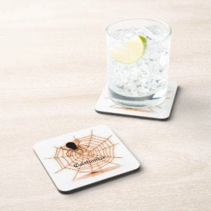 Dessous de verre Web Orange & White Spider personn