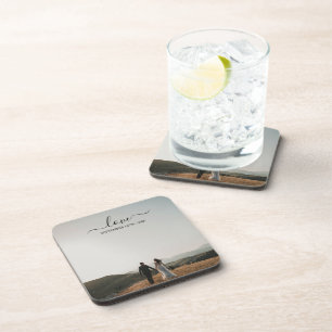 Dessous-de-verre Wedding Photo Memory Love Script Wedding