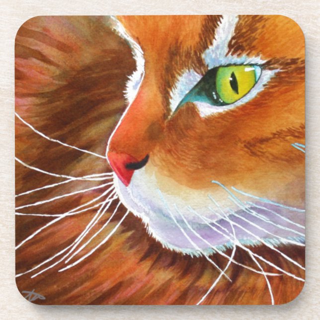 Dessous-de-verre Whisers de chat de coton du Maine (Devant)