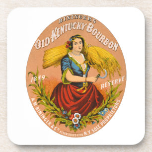 Dessous-de-verre Whiskey Advertising Étiquette, Vers 1860.