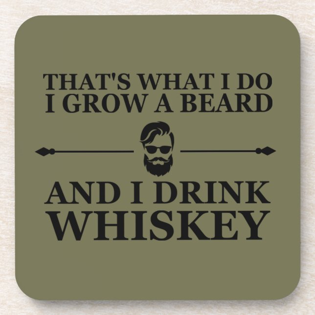 Dessous-de-verre Whiskey cite avec de drôles de mots barbus (Devant)