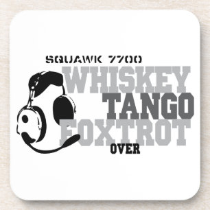 Dessous-de-verre Whiskey Tango Foxtrot - Humour de l'aviation