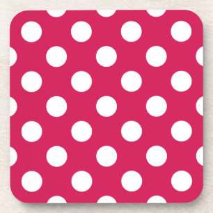 Dessous-de-verre White polka dots on cerise