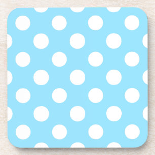 Dessous-de-verre White polka dots on pale blue