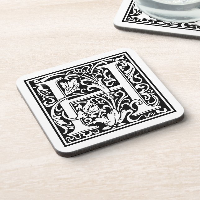 Dessous-de-verre William Morris Alphabet "H" (Côté gauche)